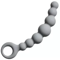 Серая упругая анальная цепочка Flexible Wand - 18 см серый 