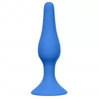 Синяя анальная пробка Slim Anal Plug Large - 12,5 см синий 