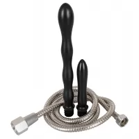 Набор для интимного душа Shower me Deluxe черный с серебристым 