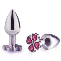 Серебристая пробка с цветком из розовых сердечек - 7 см розовый 