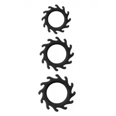 Набор из 3 эрекционных колец MENZSTUFF BUZZ SAW COCK RING SET черный 