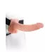 Полый страпон телесного цвета Hollow Strap-On with Balls - 24 см телесный 