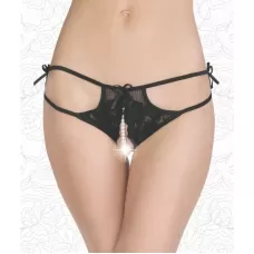 Ажурные стринги с бусинами и двойными бретелями белый L-XL
