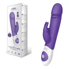 Фиолетовый вибратор с функцией толкания Thrusting Rabbit фиолетовый 
