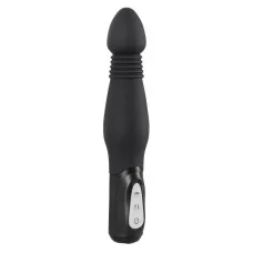 Чёрный анальный вибратор Thrusting Anal Vibe - 23,5 см черный 