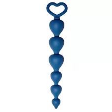 Синяя анальная цепочка Heart Ray - 17,5 см синий 