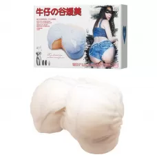 Мастурбатор-попка с двойной вибрацией и двумя входами телесный 