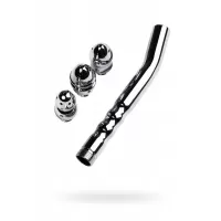 Металлический анальный душ с тремя насадками серебристый 