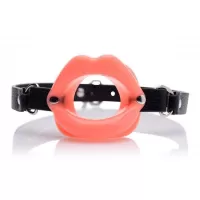 Кляп в форме губ Sissy Mouth Gag розовый с черным 