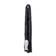 Чёрный вибромассажер Long John Realistic Thrusting Vibrator с функцией толкания - 20 см черный 