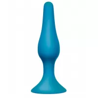 Бирюзовая анальная пробка Slim Anal Plug Large - 12,5 см бирюзовый 