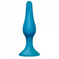 Бирюзовая анальная пробка Slim Anal Plug Large - 12,5 см бирюзовый 