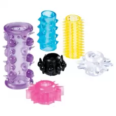 Набор насадок и эрекционных колец VIBRANT ADORNMENT   SLEEVE KIT разноцветный 