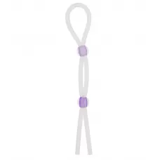 Прозрачное эрекционное кольцо-лассо SILICONE LASSO COCK RING DUAL BEADS прозрачный 