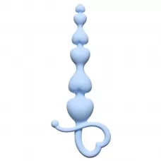 Голубая анальная цепочка Begginers Beads - 18 см голубой 