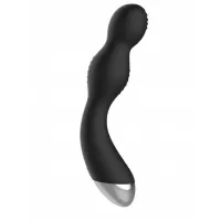 Чёрный вибратор с электростимуляцией E-Stimulation G-spot Vibrator - 19,5 см черный 