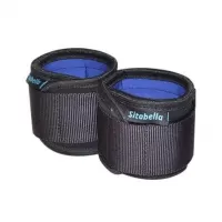 Неопреновые черно-синие наручники черный с синим 