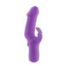 Фиолетовый вибратор с клиторальным отростком MATES FANTASY RECHARGE VIBRATOR - 17 см фиолетовый 