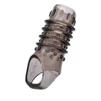 Открытая дымчатая насадка с точками и рёбрами ToyFa XLover - 11,5 см дымчатый 