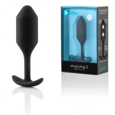 Чёрная пробка для ношения B-vibe Snug Plug 2 - 11,4 см черный 