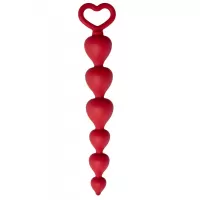 Бордовая анальная цепочка Heart Ray - 17,5 см бордовый 