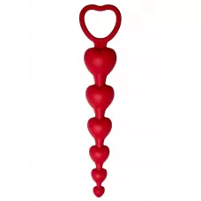 Бордовая анальная цепочка Love Beam - 19 см бордовый 