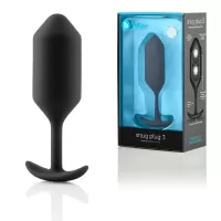 Чёрная пробка для ношения B-vibe Snug Plug 3 - 12,7 см черный 