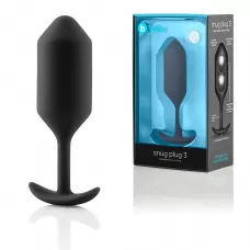 Чёрная пробка для ношения B-vibe Snug Plug 3 - 12,7 см черный 