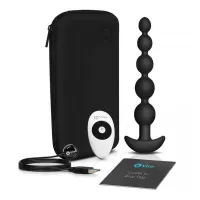 Черные анальные бусы с 3 моторами B-Vibe Cinco Anal Beads - 20,5 см черный 