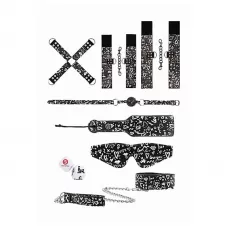 Набор для бондажа с принтом Printed Bondage Kit черный 