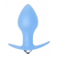 Голубая анальная вибропробка Bulb Anal Plug - 10 см голубой 