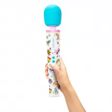 Жезловый вибратор Le Wand Unicorn Wand белый с голубым 
