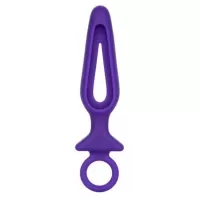 Фиолетовая силиконовая пробка с прорезью Silicone Groove Probe - 10,25 см фиолетовый 