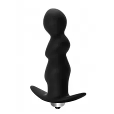 Чёрная фигурная анальная вибропробка Spiral Anal Plug - 12 см черный 