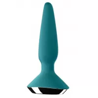 Бирюзовая анальная пробка с вибрацией Satisfyer Plug-ilicious 1 - 13,5 см бирюзовый 