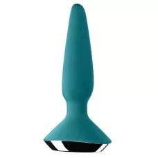 Бирюзовая анальная пробка с вибрацией Satisfyer Plug-ilicious 1 - 13,5 см бирюзовый 