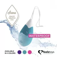 Бирюзовое виброяйцо на радиоуправлении Anna Vibrating Egg Remote бирюзовый 