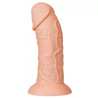 Телесный фаллоимитатор-гигант 9.5 Realistic Curved Dildo - 24 см телесный 