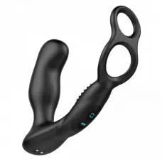 Черный вибромассажер простаты REVO Embrace с эрекционным кольцом черный 