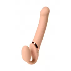 Телесный безремневой вибрострапон Vibrating Bendable Strap-On - size L телесный 