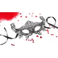 Черная ажурная текстильная маска  Амели черный 