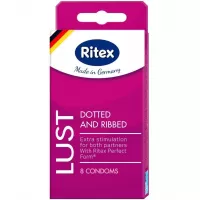 Рифленые презервативы RITEX LUST с пупырышками - 8 шт  