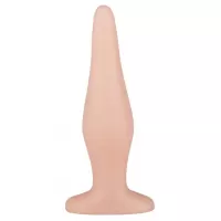 Телесная анальная пробка с широким основанием - 14 см телесный 