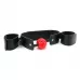 Кляп-наручники с красным шариком Breathable Ball Gag Restraint черный с красным 