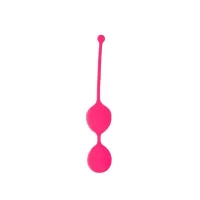 Розовые двойные вагинальные шарики Cosmo с хвостиком для извлечения розовый 