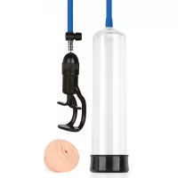 Прозрачная вакуумная помпа Sex Expert с насадкой-вагиной прозрачный 