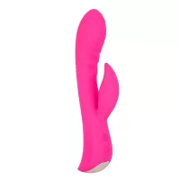 Ярко-розовый вибромассажер-кролик 5  Silicone Ripple Passion - 19,1 см ярко-розовый 