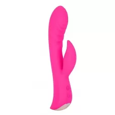 Ярко-розовый вибромассажер-кролик 5  Silicone Ripple Passion - 19,1 см ярко-розовый 