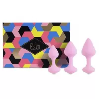 Набор из 3 нежно-розовых анальных пробок Bibi Butt Plug Set нежно-розовый 