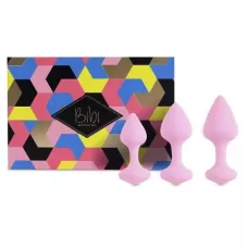 Набор из 3 нежно-розовых анальных пробок Bibi Butt Plug Set нежно-розовый 